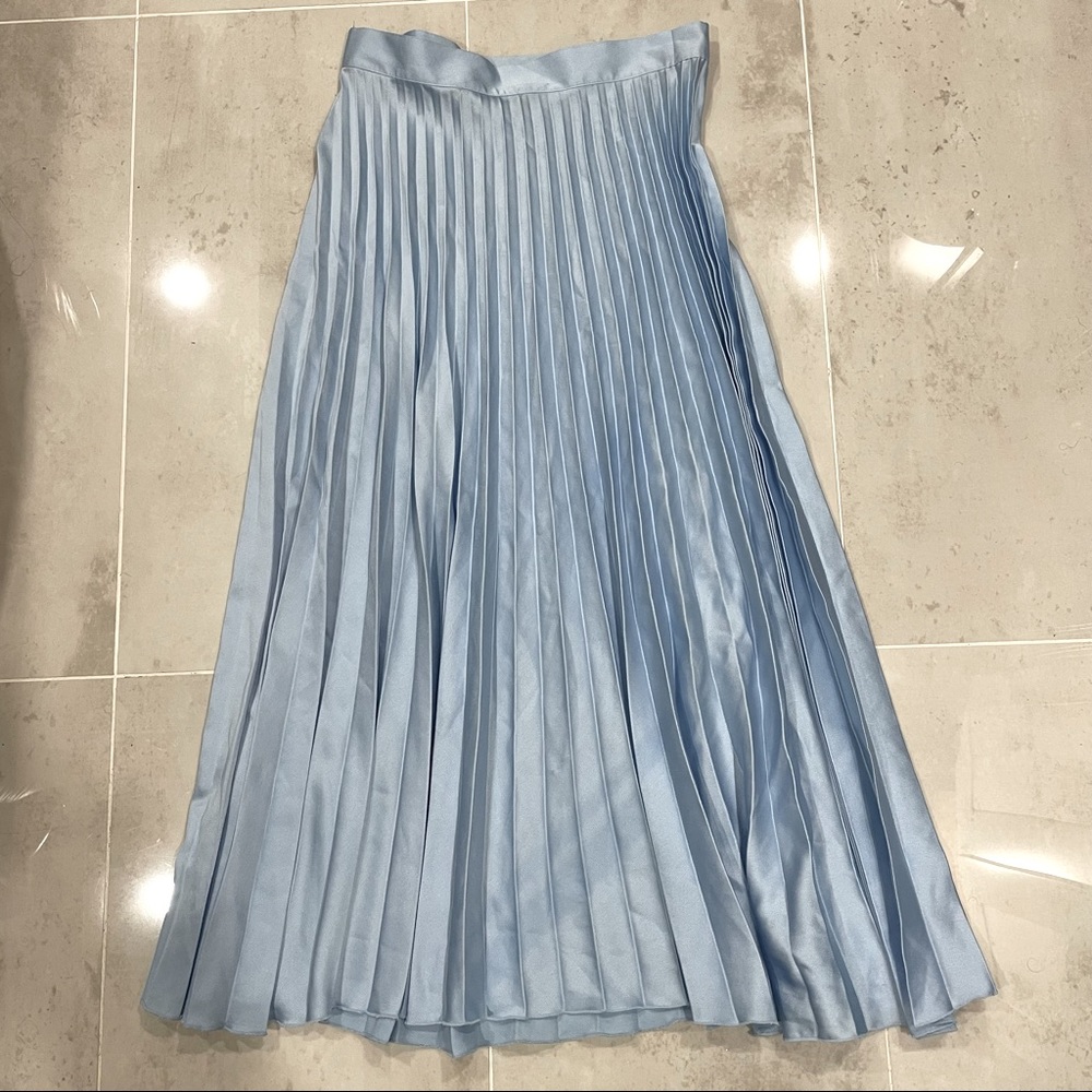 Blue pleated zara skirt